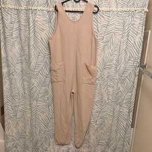 Elegant Beige Sleeveless Jumpsuit